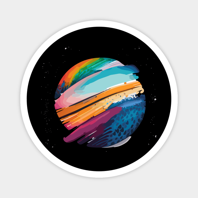 an abstract t-shirt featuring watercolor-inspired brush strokes and colors. Incorporating flowing and vibrant hues to create a dynamic and artistic composition Magnet by goingplaces
